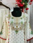 NEW ARRIVAL CHINON SILK SEQUENCE THREAD EMBROIDERY WORK TOP BOTTOM WITH DUPATTA PARTY WEAR WHOLESALE PRICE ETHNIC GARMENT (6)