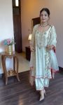 NEW ARRIVAL CHINON SILK SEQUENCE THREAD EMBROIDERY WORK TOP BOTTOM WITH DUPATTA PARTY WEAR WHOLESALE PRICE ETHNIC GARMENT (6)