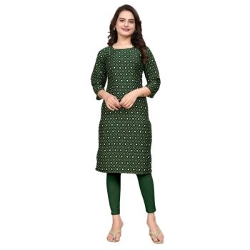 NEW ARRIVAL CREEP DIGITAL PRINTED KURTI  GREEN