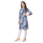 NEW ARRIVAL CREEP DIGITAL PRINTED KURTI  BLUE