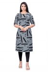 NEW ARRIVAL CREEP DIGITAL PRINTED KURTI  GREY
