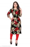 NEW ARRIVAL CREEP DIGITAL PRINTED KURTI  BLACK