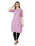 NEW ARRIVAL CREEP DIGITAL PRINTED KURTI BABY PINK