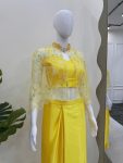 NEW ARRIVAL CREPE PLAIN TUBE TOP PLEATED DHOTI WITH NET DESIGNER KOTI PARTY WEAR WHOLESALE PRICE ETHNIC GARMENT (3)