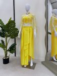 NEW ARRIVAL CREPE PLAIN TUBE TOP PLEATED DHOTI WITH NET DESIGNER KOTI PARTY WEAR WHOLESALE PRICE ETHNIC GARMENT (3)