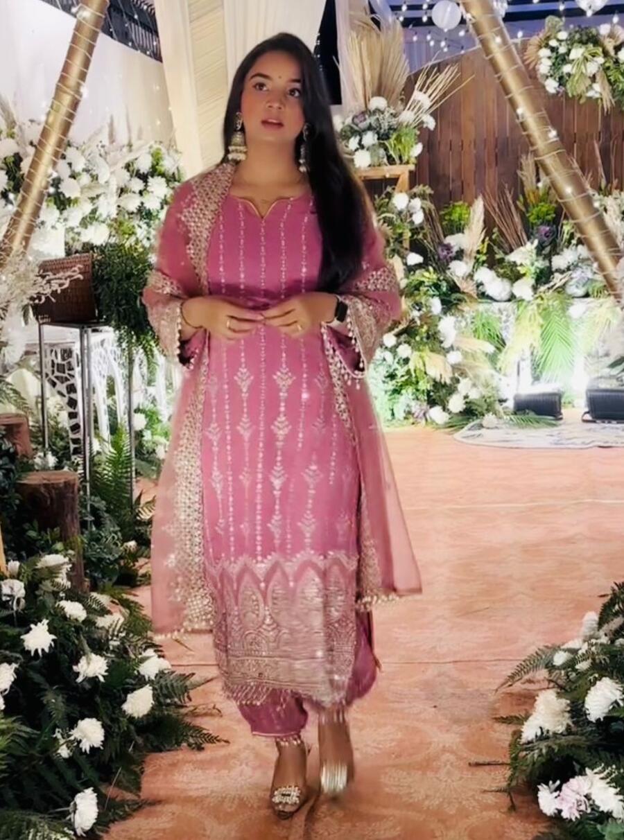 NEW ARRIVAL FAUX GEORGETTE EMBROIDERY SEQUENCE WORK WITH FANCY LACE WORK TOP PATIYALA WITH DUPATTA FESTIVE WEAR WHOLESALE PRICE ETHNIC GARMENT (3)