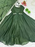 NEW ARRIVAL FENDI SILK EMBROIDERY SEQUENCE WORK GOWN WITH DUPATTA FESTIVE WEAR WHOLESALE PRICE ETHNIC GARMENT (3)