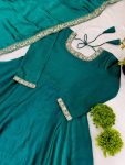 NEW ARRIVAL FENDI SILK EMBROIDERY SEQUENCE WORK GOWN WITH DUPATTA FESTIVE WEAR WHOLESALE PRICE ETHNIC GARMENT (8)