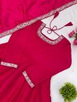 NEW ARRIVAL FENDI SILK EMBROIDERY SEQUENCE WORK GOWN WITH DUPATTA FESTIVE WEAR WHOLESALE PRICE ETHNIC GARMENT (14)