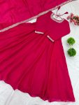 NEW ARRIVAL FENDI SILK EMBROIDERY SEQUENCE WORK GOWN WITH DUPATTA FESTIVE WEAR WHOLESALE PRICE ETHNIC GARMENT (14)