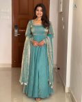 NEW ARRIVAL FENDI SILK EMBROIDERY SEQUENCE WORK GOWN WITH DUPATTA FESTIVE WEAR WHOLESALE PRICE ETHNIC GARMENT (2)