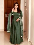 NEW ARRIVAL FENDI SILK EMBROIDERY SEQUENCE WORK GOWN WITH DUPATTA FESTIVE WEAR WHOLESALE PRICE ETHNIC GARMENT (3)