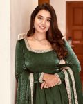 NEW ARRIVAL FENDI SILK EMBROIDERY SEQUENCE WORK GOWN WITH DUPATTA FESTIVE WEAR WHOLESALE PRICE ETHNIC GARMENT (3)