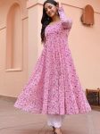 NEW ARRIVAL GEORGETTE DIGITAL PRINTED GOWN FESTIVE WEAR WHOLESALE PRICE ETHNIC GARMENT (4)