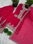 NEW ARRIVAL GEORGETTE EMBROIDERY AND SEQUENCE WORK TOP PALAZZO WITH DUPATTA FESTIVE WEAR WHOLESALE PRICE ETHNIC GARMENT (3)