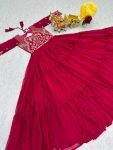 NEW ARRIVAL GEORGETTE EMBROIDERY SEQUENCE WORK ONLY GOWN PARTY WEAR WHOLESALE PRICE ETHNIC GARMENT (2)