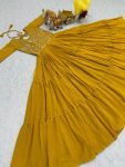 NEW ARRIVAL GEORGETTE EMBROIDERY SEQUENCE WORK ONLY GOWN PARTY WEAR WHOLESALE PRICE ETHNIC GARMENT (8)