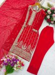 NEW ARRIVAL GEORGETTE EMBROIDERY SEQUENCE WORK TOP BOTTOM WITH DUPATTA FESTIVE WEAR WHOLESALE PRICE ETHNIC GARMENT (2)