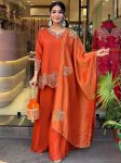 NEW ARRIVAL GEORGETTE EMBROIDERY SEQUENCE WORK TOP PALAZZO WITH DUPATTA FESTIVE WEAR WHOLESALE PRICE ETHNIC GARMENT (16)