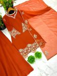 NEW ARRIVAL GEORGETTE EMBROIDERY SEQUENCE WORK TOP PALAZZO WITH DUPATTA FESTIVE WEAR WHOLESALE PRICE ETHNIC GARMENT (16)