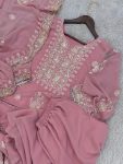 NEW ARRIVAL GEORGETTE EMBROIDERY SEQUENCE WORK TOP PALAZZO WITH DUPATTA PARTY WEAR WHOLESALE PRICE ETHNIC GARMENT (4)