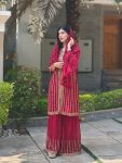NEW ARRIVAL GEORGETTE EMBROIDERY SEQUENCE WORK TOP SHARARA WITH DUPATTA PARTY WEAR WHOLESALE PRICE ETHNIC GARMENT (4)