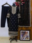 NEW ARRIVAL GEORGETTE EMBROIDERY WORK TOP BOTTOM WITH DUPATTA FESTIVE WEAR WHOLESALE PRICE ETHNIC GARMENT (3)
