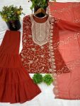 NEW ARRIVAL GEORGETTE EMBROIDERY WORK TOP SHARARA WITH DUPATTA FESTIVE WEAR WHOLESALE PRICE ETHNIC GARMENT (6)