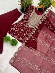 NEW ARRIVAL GEORGETTE EMBROIDERY WORK TOP SHARARA WITH DUPATTA FESTIVE WEAR WHOLESALE PRICE ETHNIC GARMENT (2)