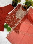 NEW ARRIVAL GEORGETTE EMBROIDERY WORK TOP SHARARA WITH DUPATTA FESTIVE WEAR WHOLESALE PRICE ETHNIC GARMENT (6)