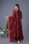 NEW ARRIVAL GEORGETTE EMBROIDERY WORK TOP SHARARA WITH DUPATTA FESTIVE WEAR WHOLESALE PRICE ETHNIC GARMENT (2)