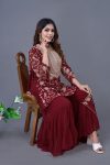 NEW ARRIVAL GEORGETTE EMBROIDERY WORK TOP SHARARA WITH DUPATTA FESTIVE WEAR WHOLESALE PRICE ETHNIC GARMENT (2)