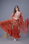 NEW ARRIVAL GEORGETTE EMBROIDERY WORK TOP SHARARA WITH DUPATTA FESTIVE WEAR WHOLESALE PRICE ETHNIC GARMENT (6)