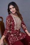 NEW ARRIVAL GEORGETTE EMBROIDERY WORK TOP SHARARA WITH DUPATTA FESTIVE WEAR WHOLESALE PRICE ETHNIC GARMENT (2)