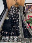 NEW ARRIVAL GEORGETTE SEQUENCE AND THREAD EMBROIDERY WORK GOWN SHARARA WITH DUPATTA WEDDING WEAR WHOLESALE PRICE ETHNIC GARMENT (9)