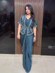 NEW ARRIVAL GEORGETTE SEQUENCE EMBROIDERY WORK READY TO WEAR SAREE KOTI WAIST BELT WITH STITCHED BLOUSE PARTY WEAR WHOLESALE PRICE ETHNIC GARMENT (2)