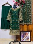 NEW ARRIVAL GEORGETTE SEQUENCE EMBROIDERY WORK TOP SHARARA WITH DUPATTA FESTIVE WEAR WHOLESALE PRICE ETHNIC GARMENT (9)