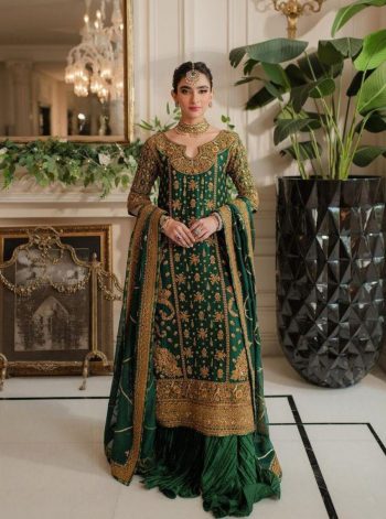 NEW ARRIVAL GEORGETTE SEQUENCE EMBROIDERY WORK TOP SHARARA WITH DUPATTA  GREEN