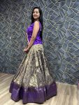 NEW ARRIVAL JACQUARD WEAVING WORK LEHENGA WITH CROP TOP PARTY WEAR WHOLESALE PRICE ETHNIC GARMENT (4)