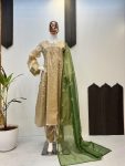 NEW ARRIVAL JIMMY CHOO SEQUENCE EMBROIDERY WORK AND ZALAR LACE WORK TOP BOTTOM WITH DUPATTA FESTIVE WEAR WHOLESALE PRICE ETHNIC GARMENT (7)