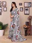 NEW ARRIVAL MOSS SILK DIGITAL PRINTED WITH SAMLL LACE BORDER WORK SAREE WITH UNSTITCHED BLOUSE CASUAL WEAR WHOLESLAE PRICE ETHNIC GARMENT (3)