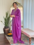 NEW ARRIVAL MUSLIN SEQUENCE EMBROIDERY WORK TOP BOTTOM WITH DUPATTA FESTIVE WEAR WHOLESALE PRICE ETHNIC GARMENT (4)
