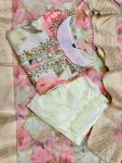 NEW ARRIVAL ORGANZA SILK DIGITAL PRINTED WITH ZARI AND JACQUARD WORK TOP BOTTOM WITH DUPATTA FESTIVE WEAR WHOLESALE PRICE ETHNIC GARMENT (2)