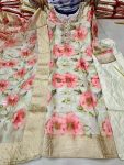 NEW ARRIVAL ORGANZA SILK DIGITAL PRINTED WITH ZARI AND JACQUARD WORK TOP BOTTOM WITH DUPATTA FESTIVE WEAR WHOLESALE PRICE ETHNIC GARMENT (2)