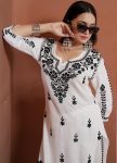 NEW ARRIVAL RAYON CHIKANKARI EMBROIDERY WORK TOP BOTTOM SET CASUAL WEAR WHOLESALE PRICE ETHNIC GARMENT (3)