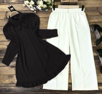NEW ARRIVAL RAYON PLAIN TOP PALAZZO  BLACK