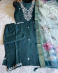 NEW ARRIVAL ROMAN SILK EMBROIDERY AND SEQUENCE WORK TOP BOTTOM WITH DUPATTA FESTIVE WEAR WHOLESALE PRICE ETHNIC GARMENT (6)