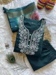 NEW ARRIVAL ROMAN SILK EMBROIDERY AND SEQUENCE WORK TOP BOTTOM WITH DUPATTA FESTIVE WEAR WHOLESALE PRICE ETHNIC GARMENT (6)