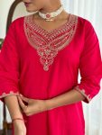 NEW ARRIVAL ROMAN SILK EMBROIDERY WORK TOP BOTTOM WITH DUPATTA PARTY WEAR WHOLESALE PRICE ETHNIC GARMENT (6)