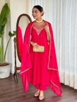 NEW ARRIVAL ROMAN SILK EMBROIDERY WORK TOP BOTTOM WITH DUPATTA PARTY WEAR WHOLESALE PRICE ETHNIC GARMENT (6)
